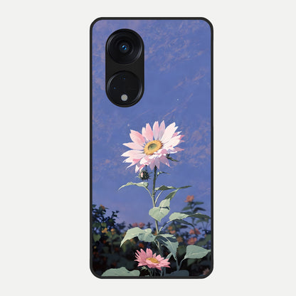  Pink Shells Outline Glass Case For Oppo Reno 8T 5G back cover – full design glossy printed glass finish
