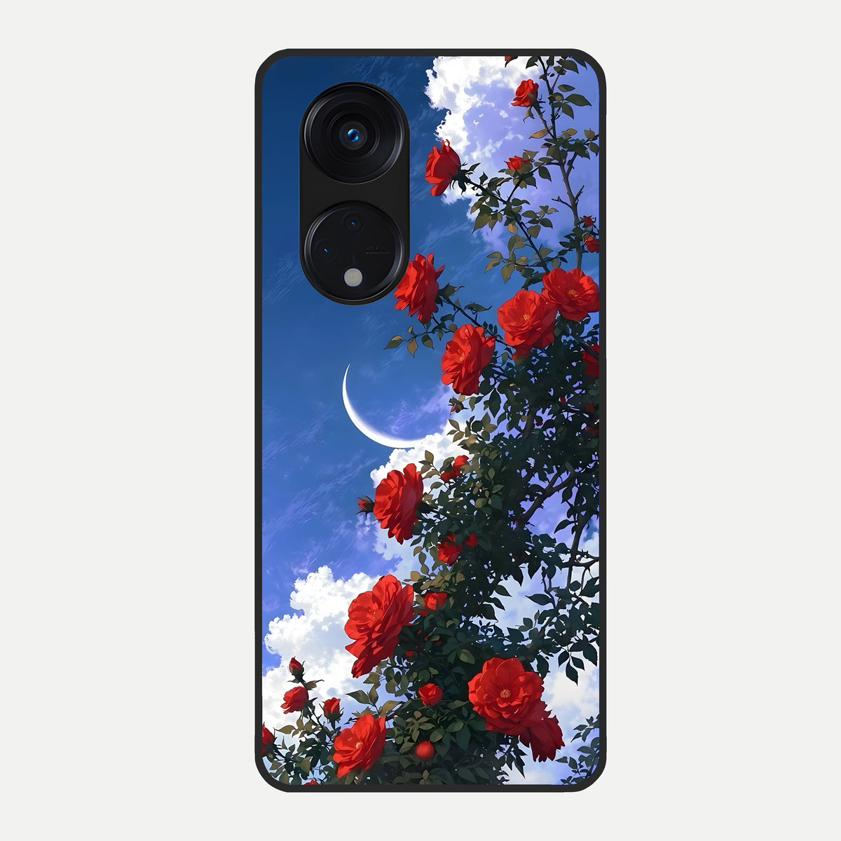  Rose Drift Flowers Glass Case For Oppo Reno 8T 5G back cover – full design glossy printed glass finish