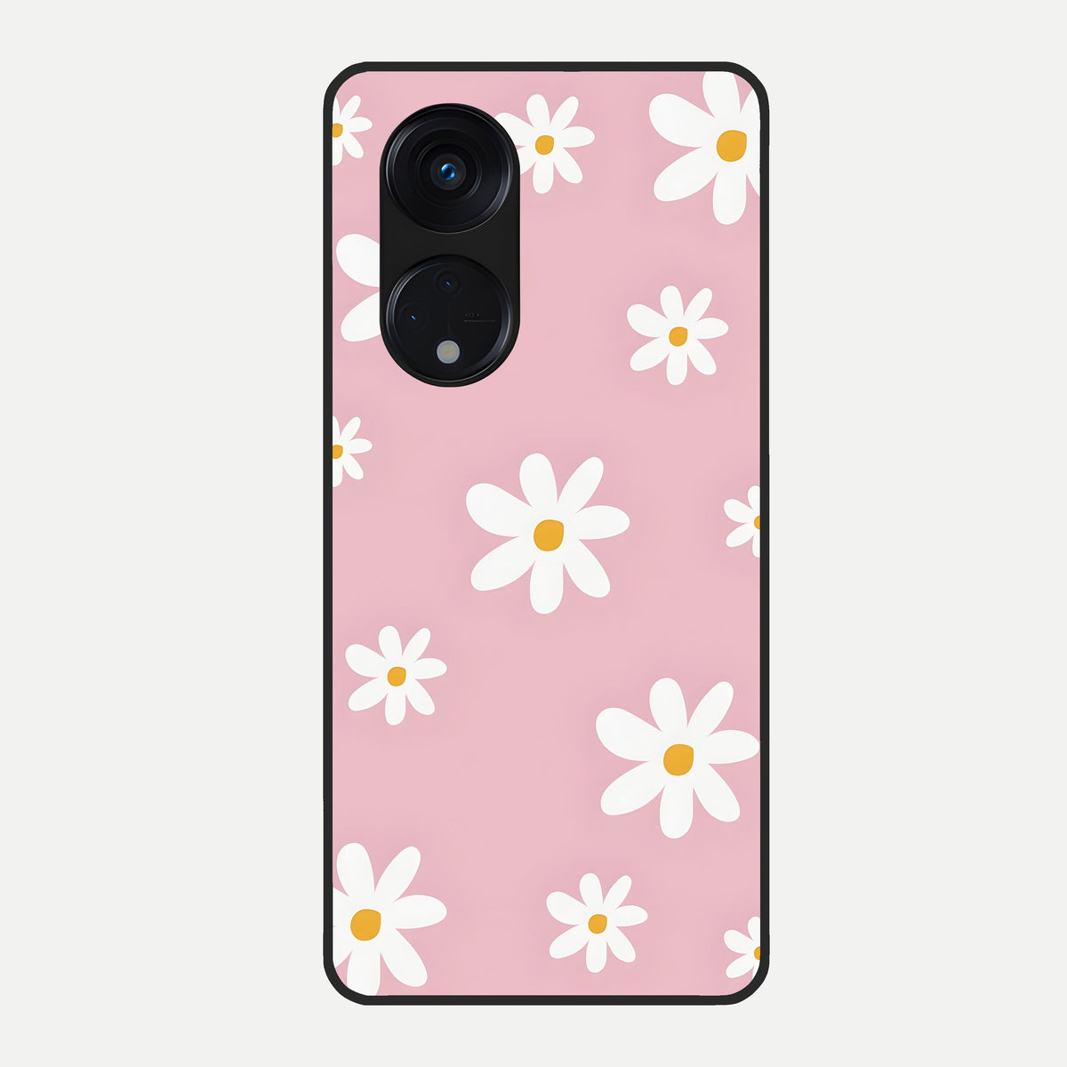  Soft Daisy Bliss Glass Case For Oppo Reno 8T 5G back cover – full design glossy printed glass finish