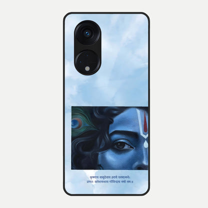  Spiritual Krishna Glass Case For Oppo Reno 8T 5G back cover – full design glossy printed glass finish