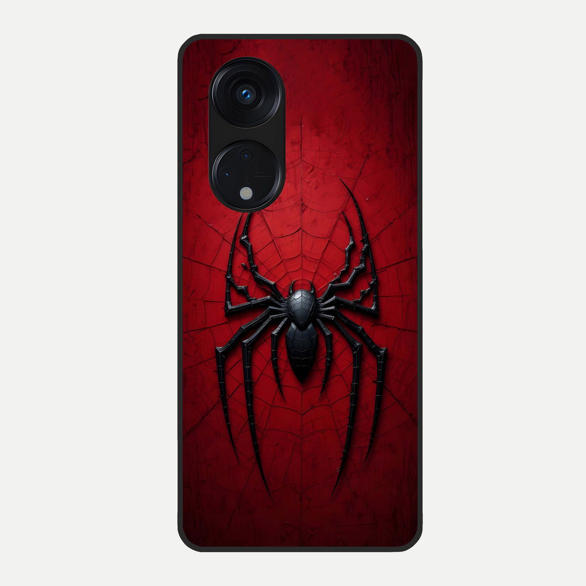  Superhero Web Emblem Glass Case For Oppo Reno 8T 5G back cover – full design glossy printed glass finish