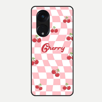  Sweet Cherry Vibes Glass Case For Oppo Reno 8T 5G back cover – full design glossy printed glass finish