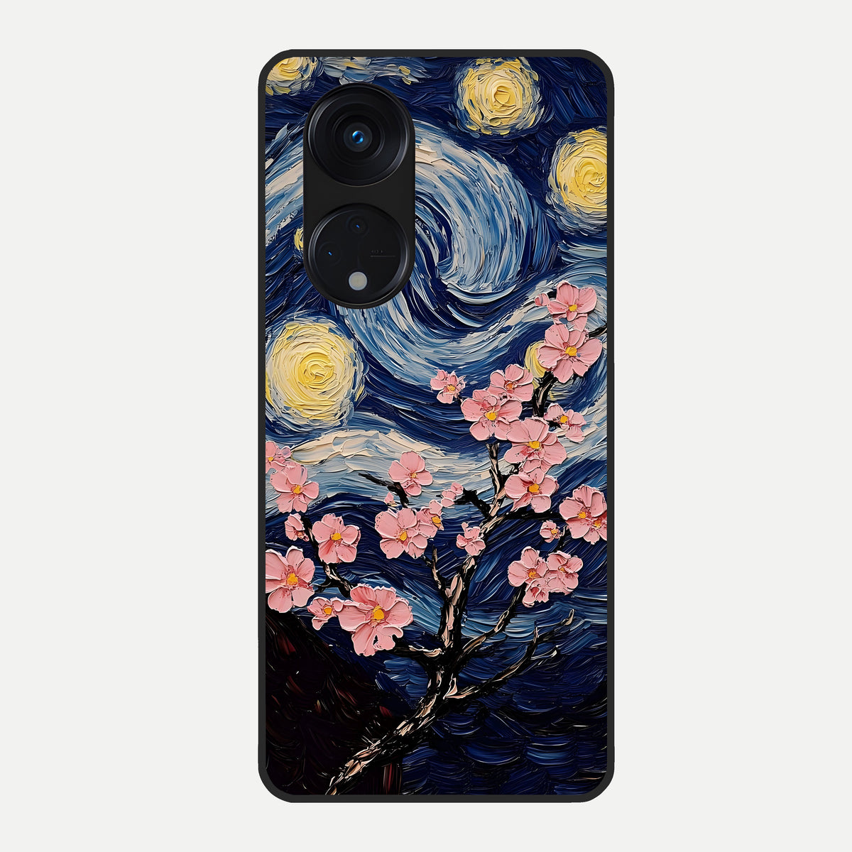  Van Gogh Scenery Glass Case For Oppo Reno 8T 5G back cover – full design glossy printed glass finish