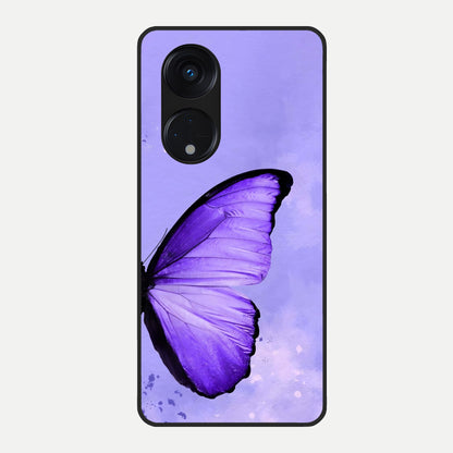  Violet Dream Wing Glass Case For Oppo Reno 8T 5G back cover – full design glossy printed glass finish