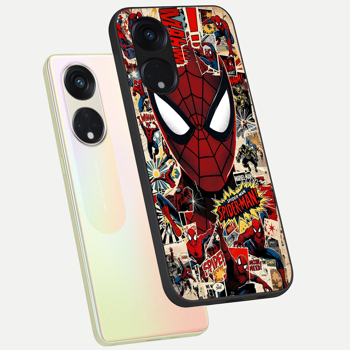  Aesthetic Wonder Spider phone case For Oppo Reno 8T 5G showing premium glass back cover with detailed artwork