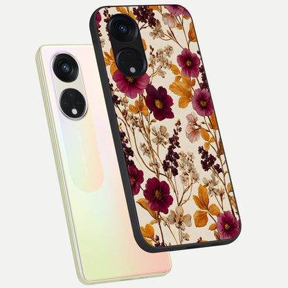  Autumn Wine Bloom phone case For Oppo Reno 8T 5G showing premium glass back cover with detailed artwork
