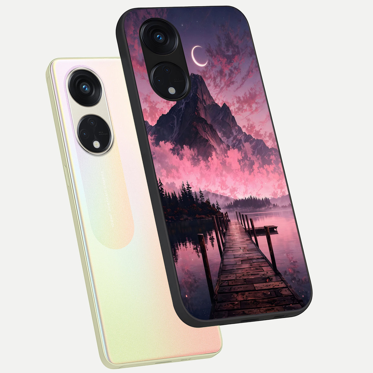  Beautiful Mountain View phone case For Oppo Reno 8T 5G showing premium glass back cover with detailed artwork
