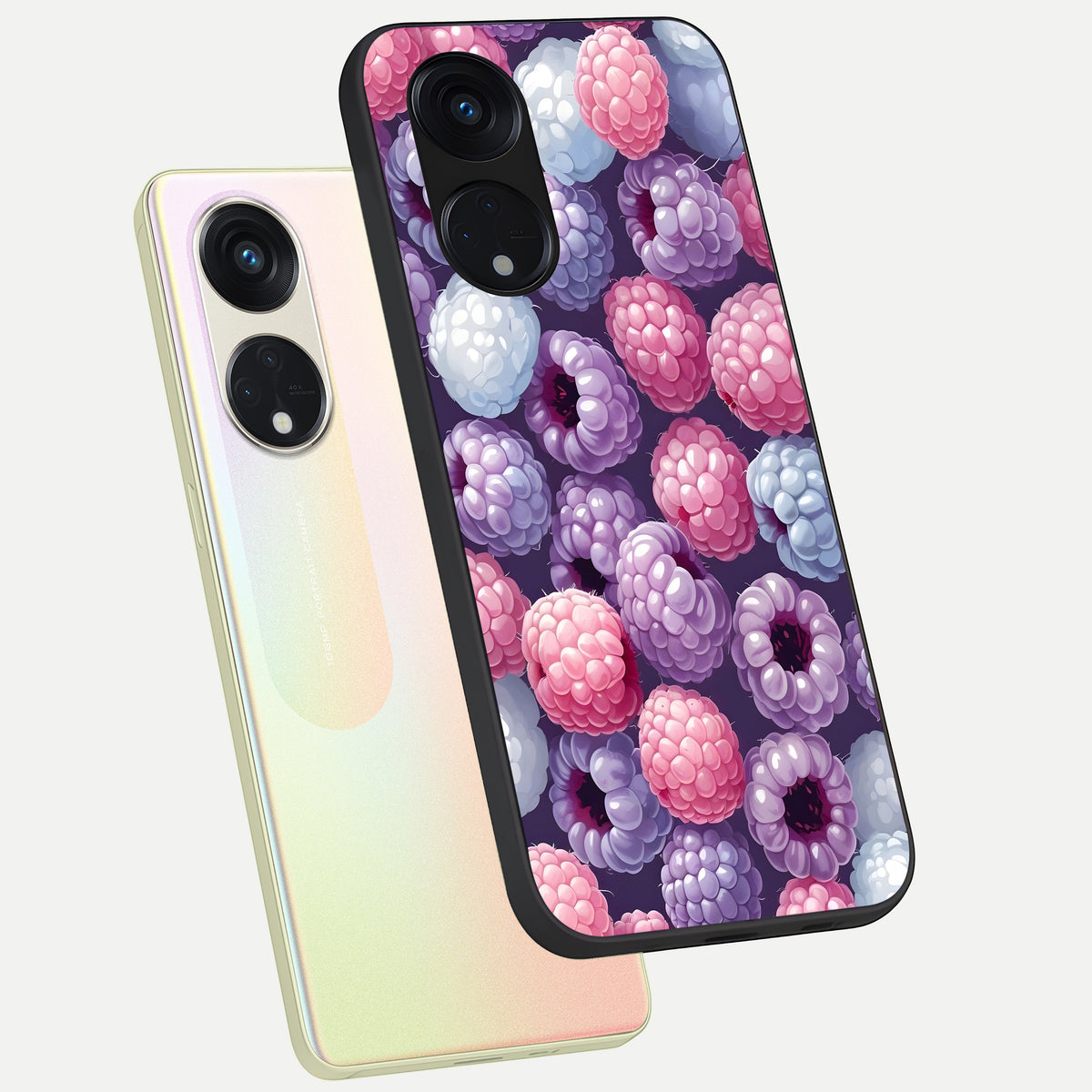  Berry Candy Pop phone case For Oppo Reno 8T 5G showing premium glass back cover with detailed artwork