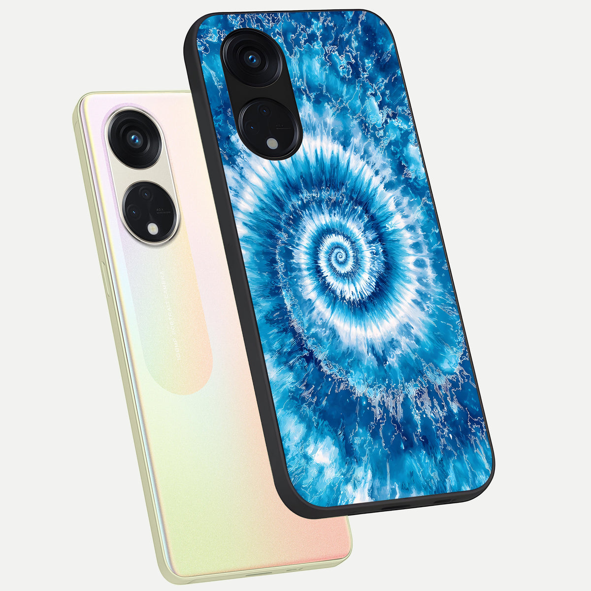  Blue Galaxy Wave phone case For Oppo Reno 8T 5G showing premium glass back cover with detailed artwork