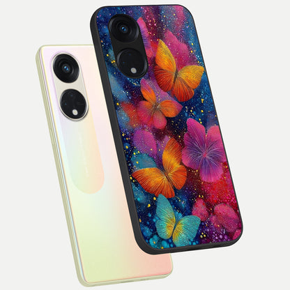 Butterfly Dream Mist phone case For Oppo Reno 8T 5G showing premium glass back cover with detailed artwork