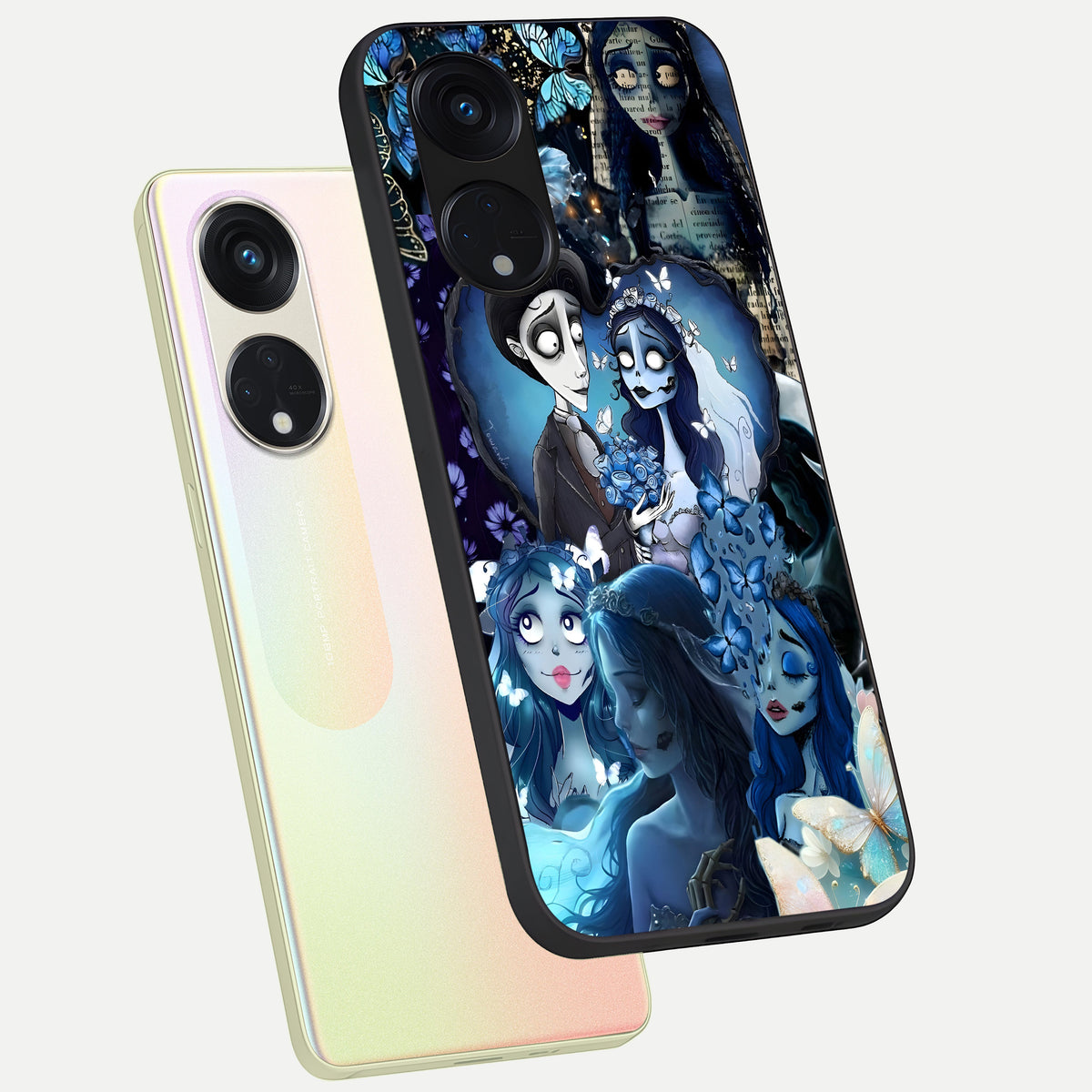  Butterfly Ghost Soul phone case For Oppo Reno 8T 5G showing premium glass back cover with detailed artwork