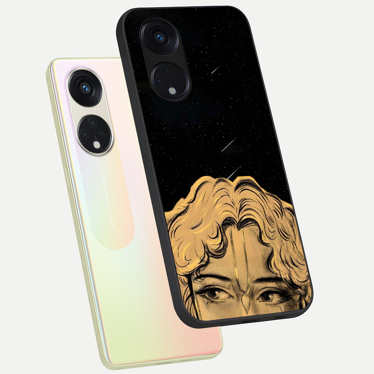  Celestial Gods Plan phone case For Oppo Reno 8T 5G showing premium glass back cover with detailed artwork