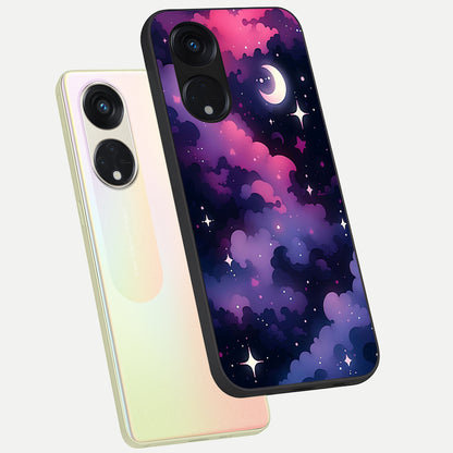  Celestial Moon Magic phone case For Oppo Reno 8T 5G showing premium glass back cover with detailed artwork