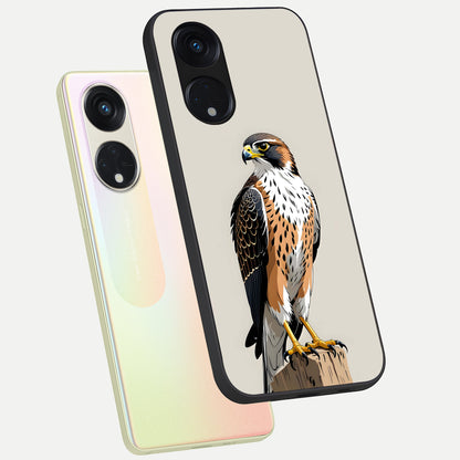  Clever Eagle phone case For Oppo Reno 8T 5G showing premium glass back cover with detailed artwork