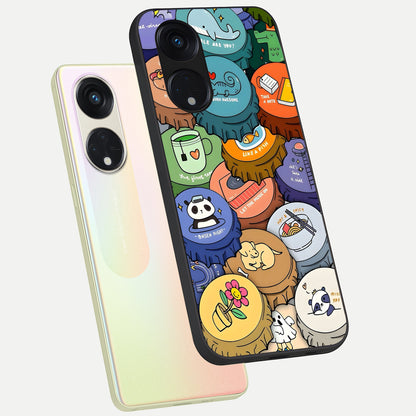  Coins Patterns phone case For Oppo Reno 8T 5G showing premium glass back cover with detailed artwork