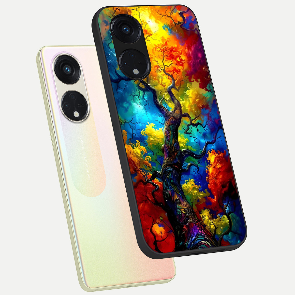  Colorful Soda Bottles phone case For Oppo Reno 8T 5G showing premium glass back cover with detailed artwork