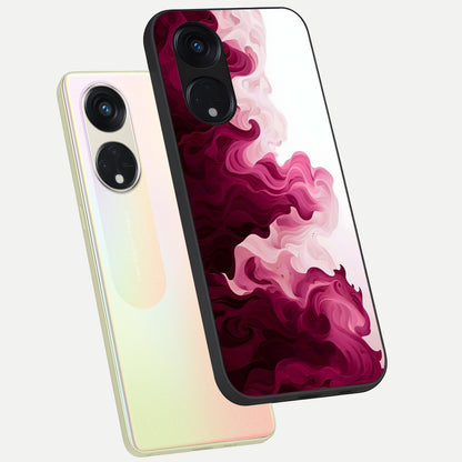  Crimson Wave Flow phone case For Oppo Reno 8T 5G showing premium glass back cover with detailed artwork