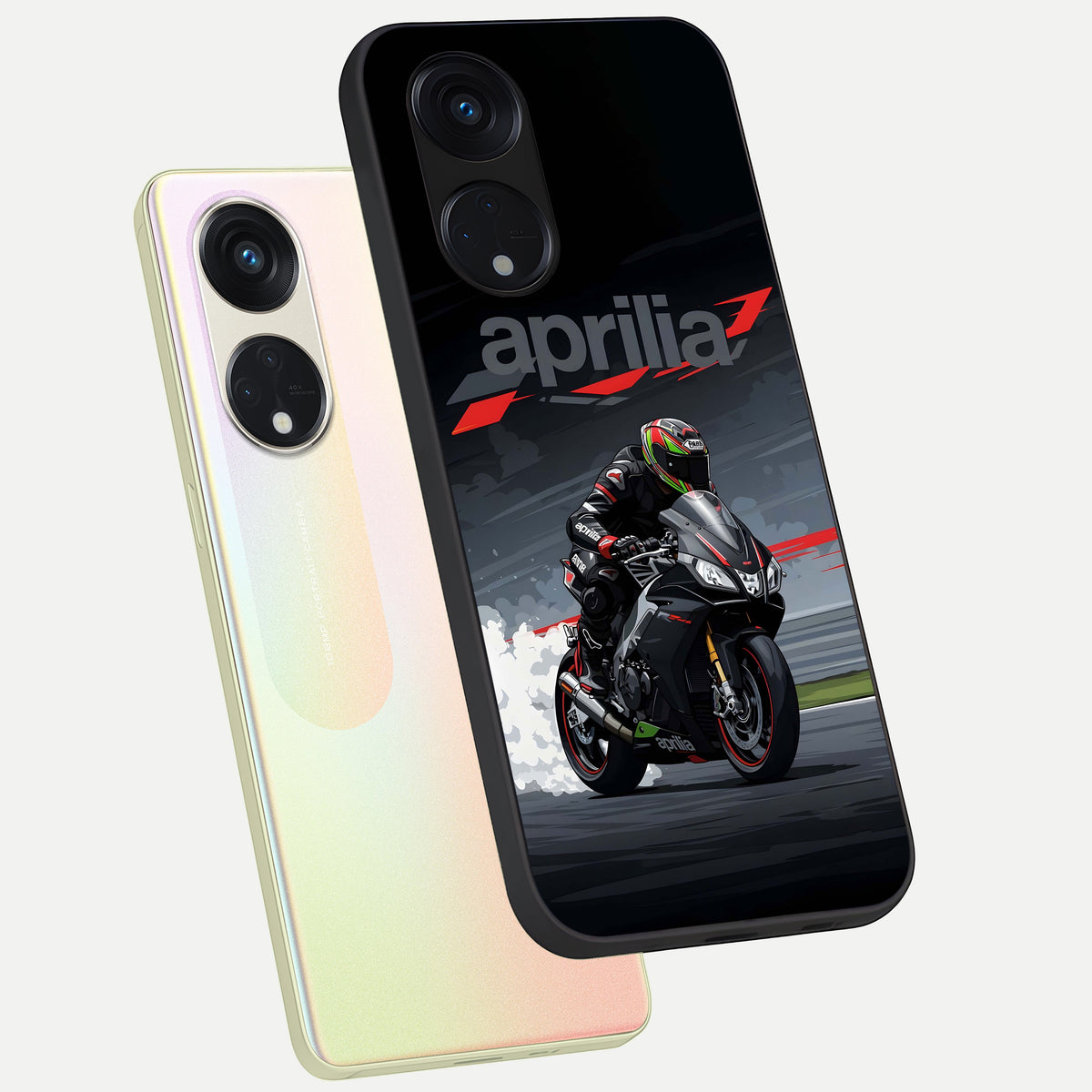  Dark Aprilla phone case For Oppo Reno 8T 5G showing premium glass back cover with detailed artwork
