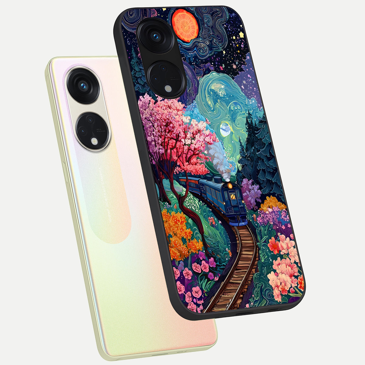  Digital Art phone case For Oppo Reno 8T 5G showing premium glass back cover with detailed artwork