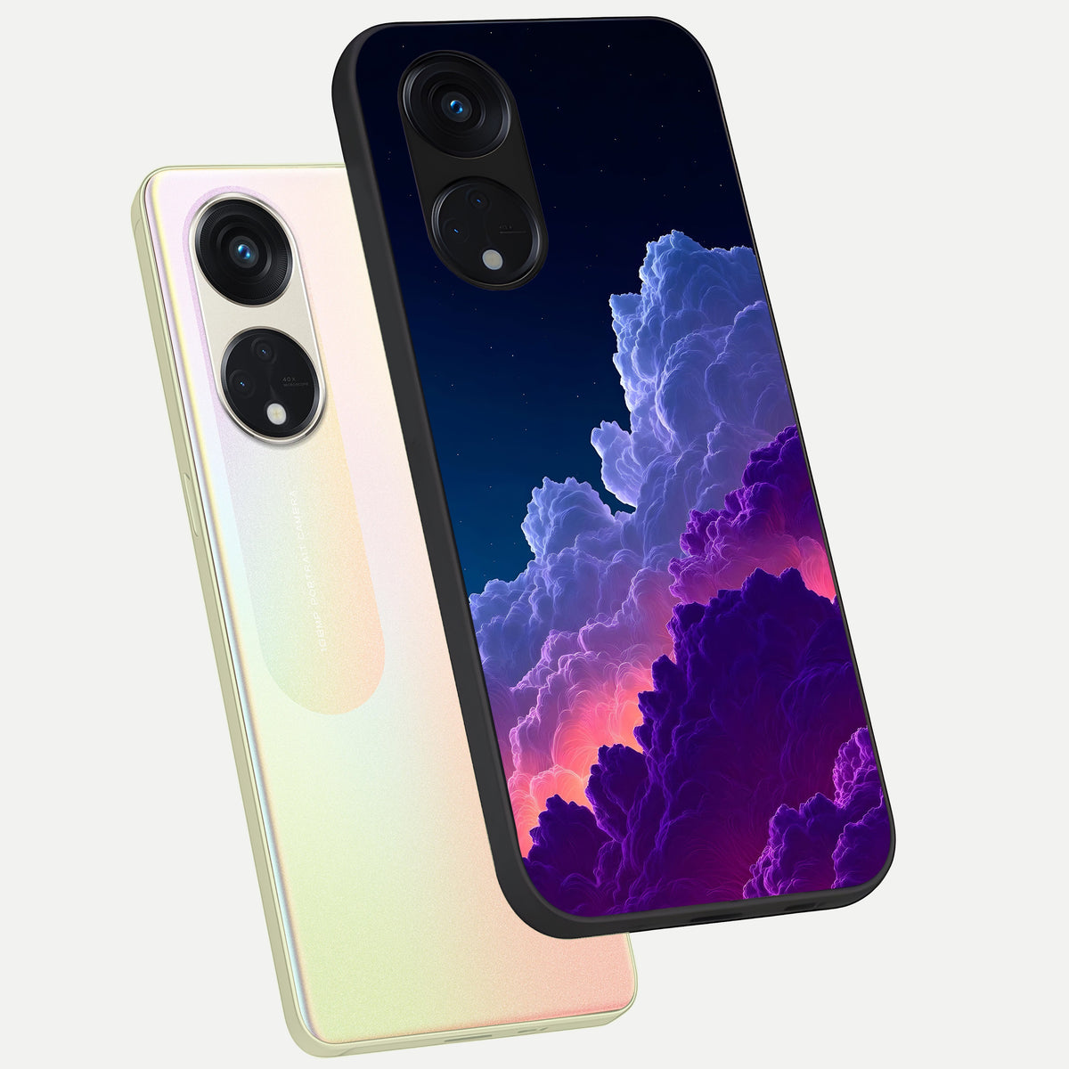  Dreamy Cloud Skies phone case For Oppo Reno 8T 5G showing premium glass back cover with detailed artwork