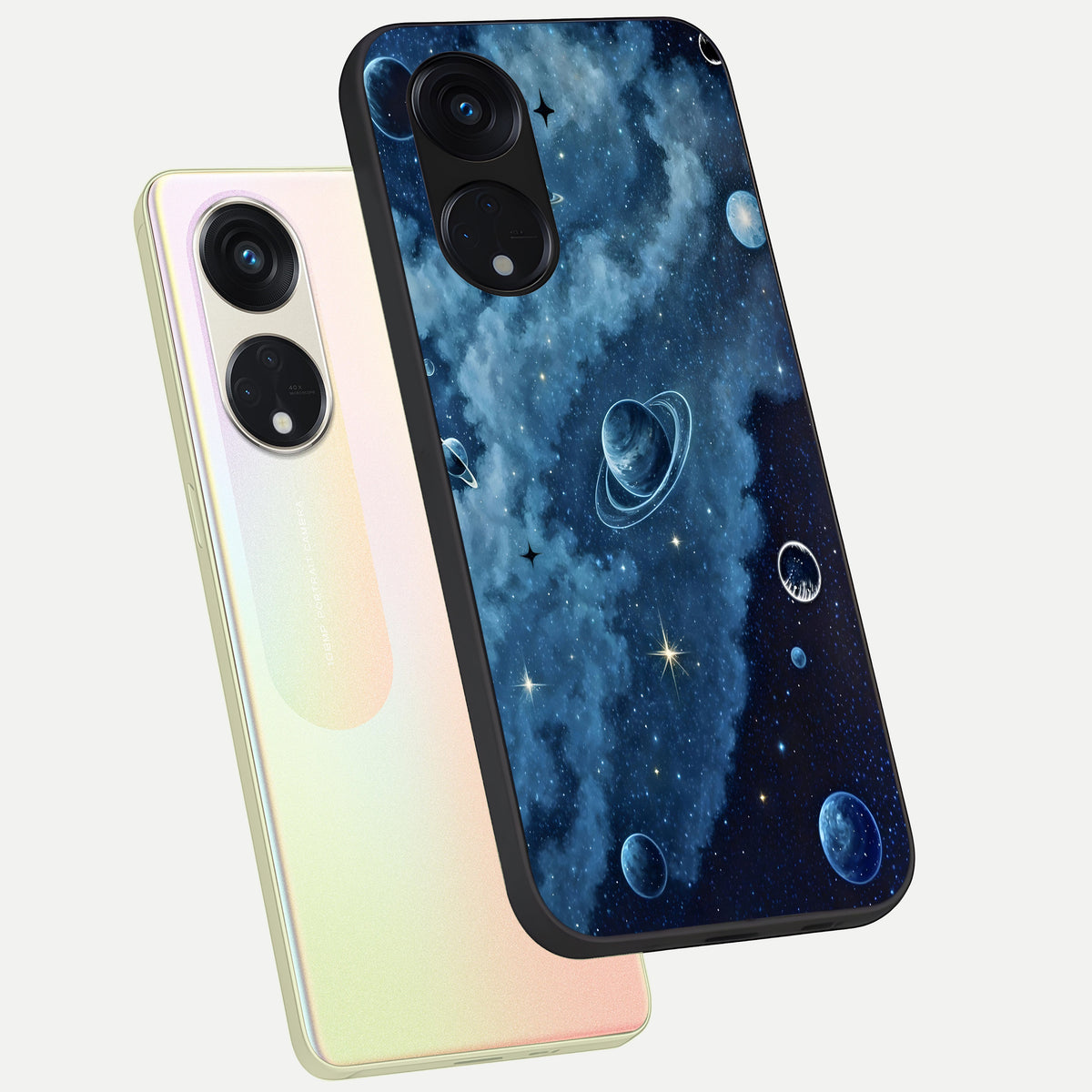  Galaxy Dream Space phone case For Oppo Reno 8T 5G showing premium glass back cover with detailed artwork