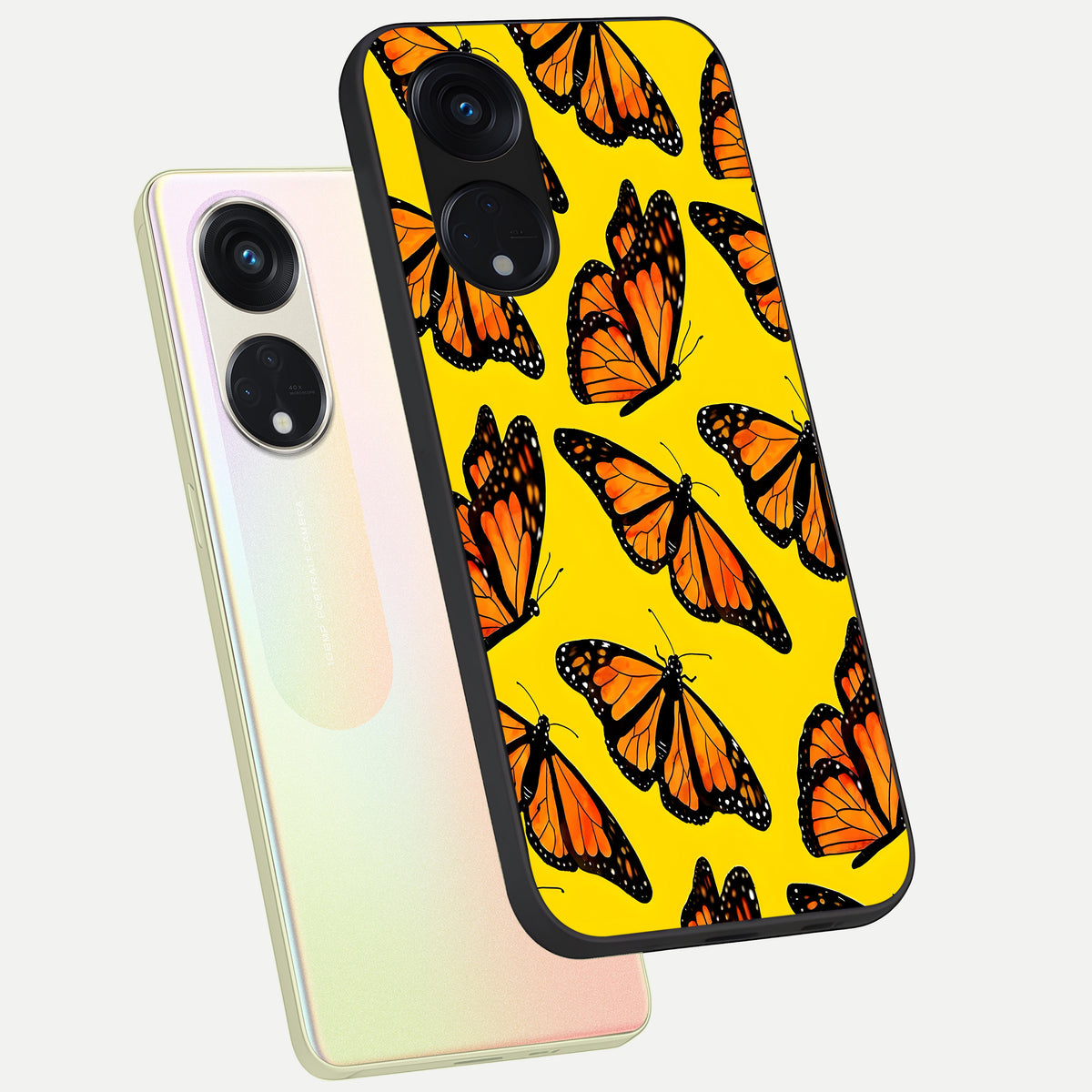  Golden Wing Flight phone case For Oppo Reno 8T 5G showing premium glass back cover with detailed artwork