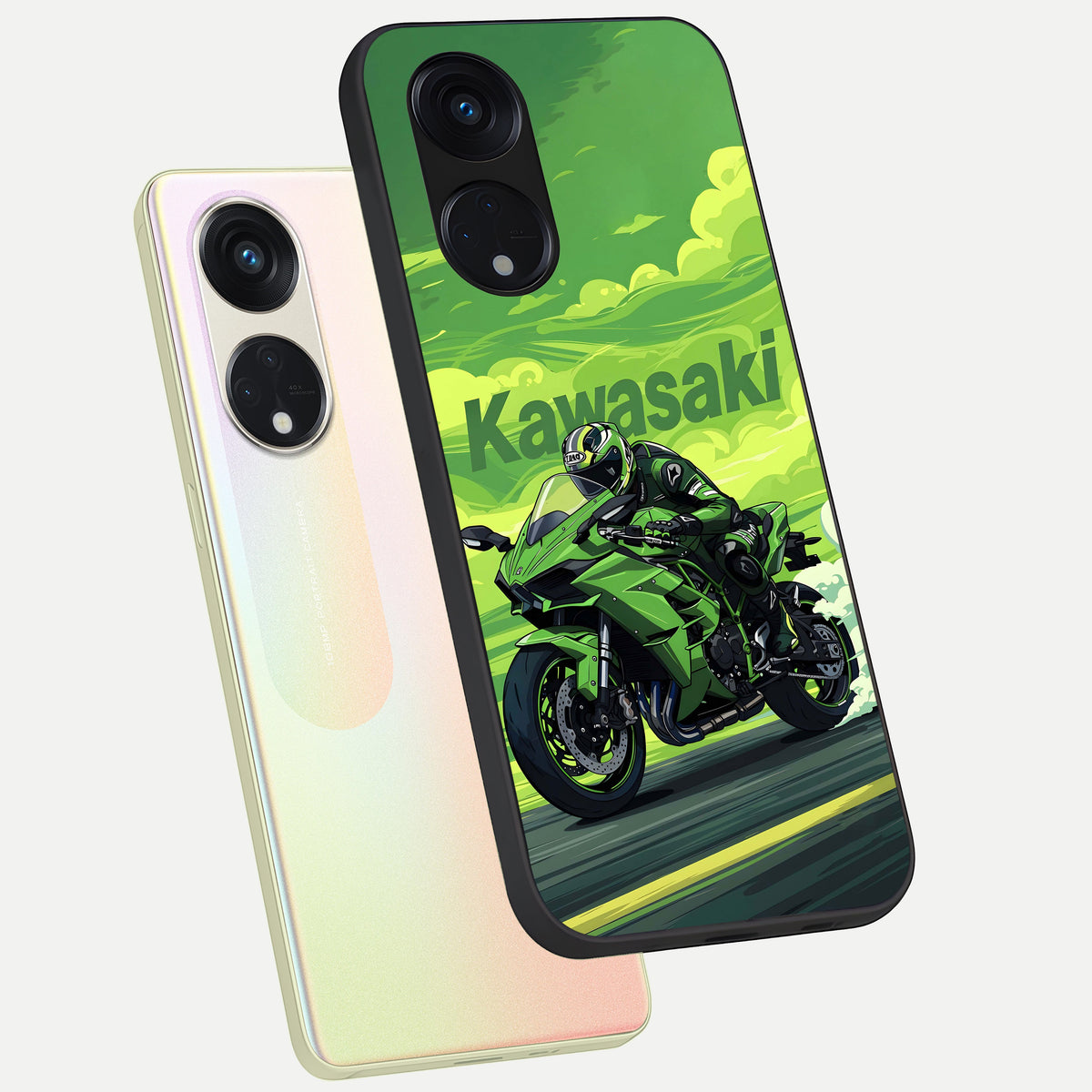  Greenery Sky phone case For Oppo Reno 8T 5G showing premium glass back cover with detailed artwork