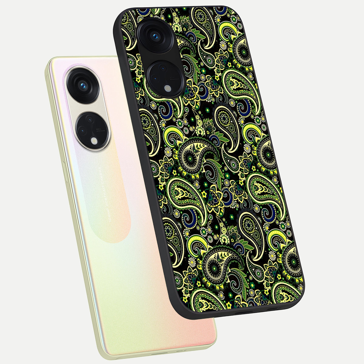  Green Lemon phone case For Oppo Reno 8T 5G showing premium glass back cover with detailed artwork