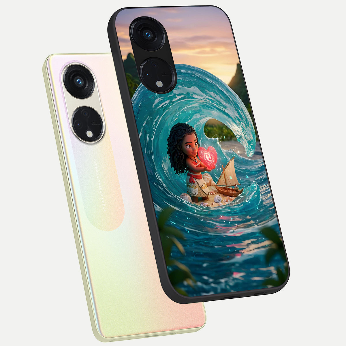  Heart of Ocean phone case For Oppo Reno 8T 5G showing premium glass back cover with detailed artwork
