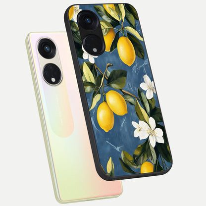  Lemon Dream Garden phone case For Oppo Reno 8T 5G showing premium glass back cover with detailed artwork