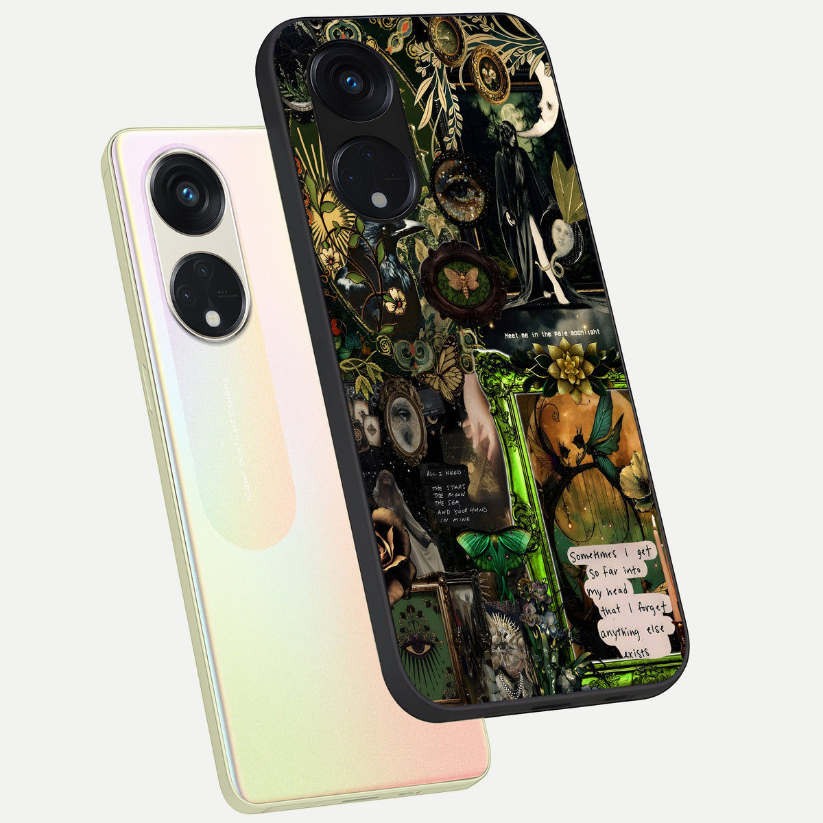  Mystic Woods Secret phone case For Oppo Reno 8T 5G showing premium glass back cover with detailed artwork