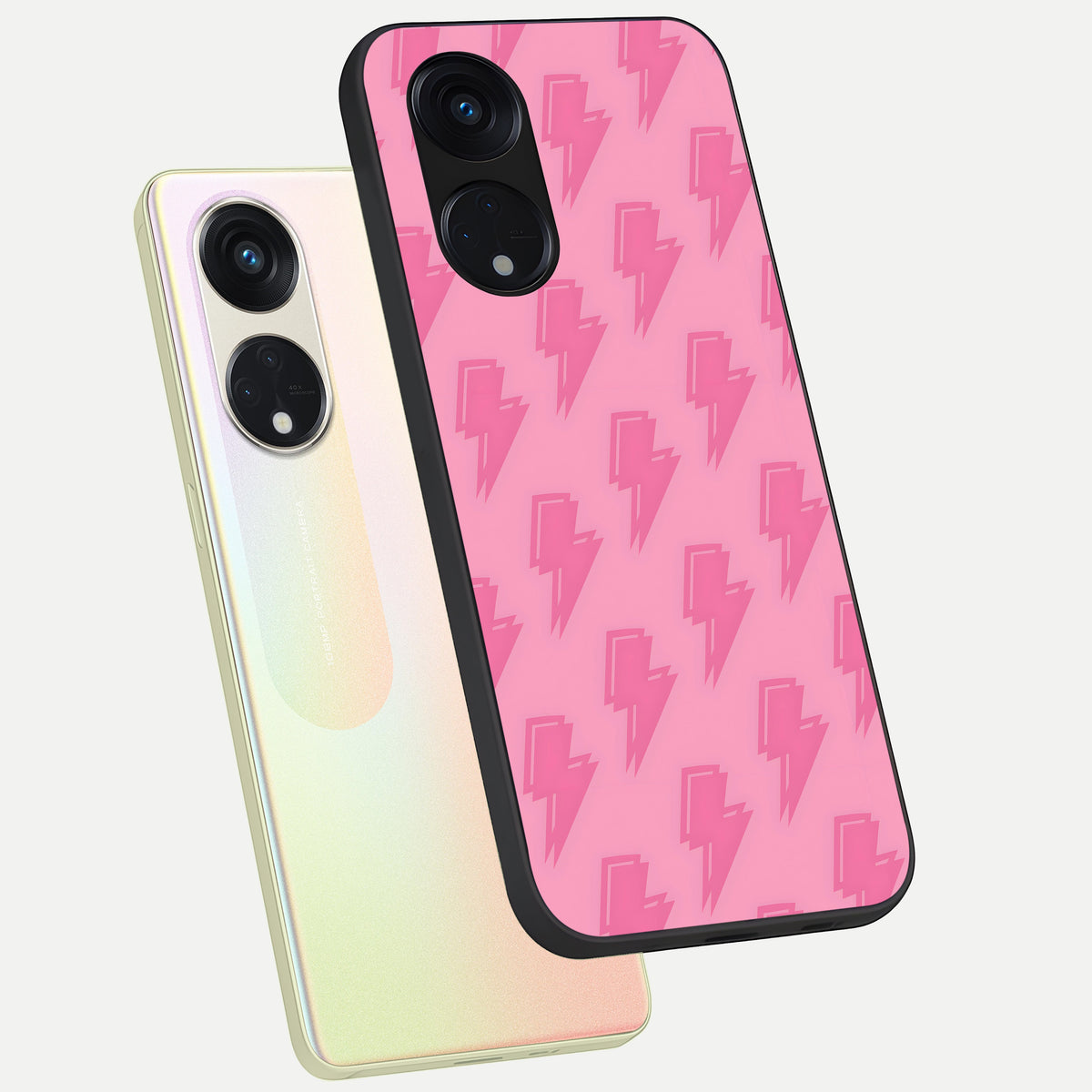  Pink Moo Magic phone case For Oppo Reno 8T 5G showing premium glass back cover with detailed artwork