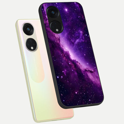  Purple Shade Sky phone case For Oppo Reno 8T 5G showing premium glass back cover with detailed artwork