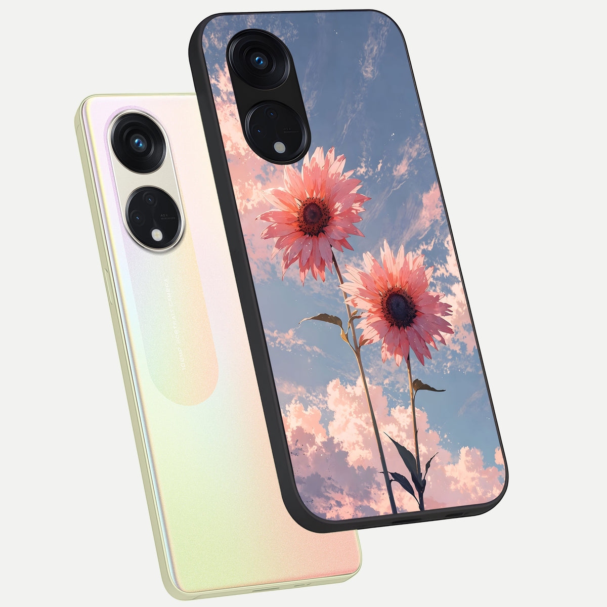  Sun Moon Balance phone case For Oppo Reno 8T 5G showing premium glass back cover with detailed artwork