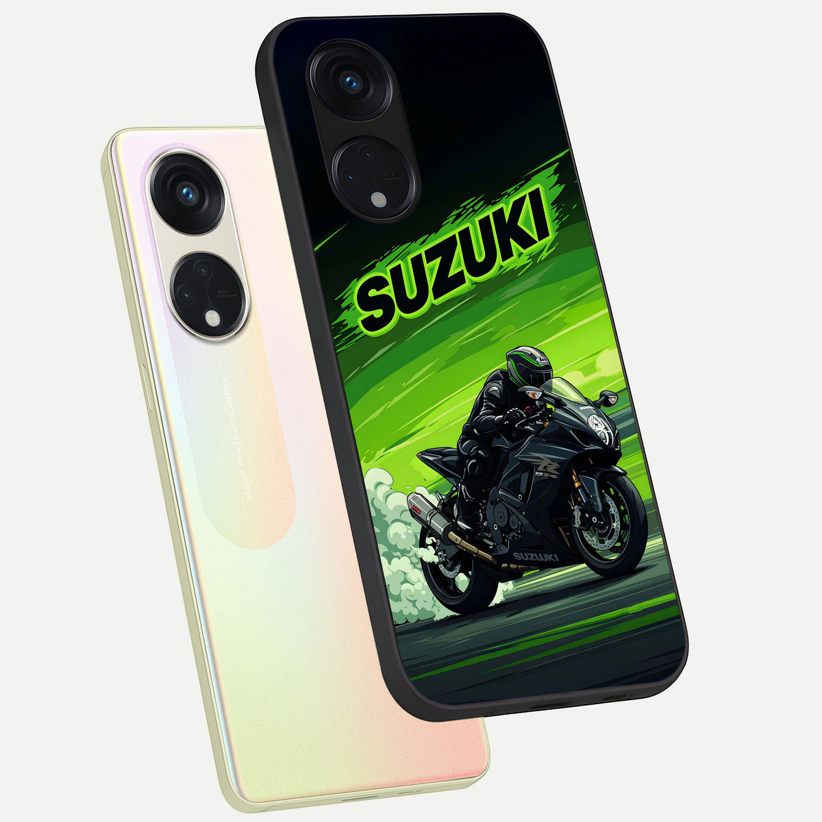  Suzuki Speed Beast phone case For Oppo Reno 8T 5G showing premium glass back cover with detailed artwork