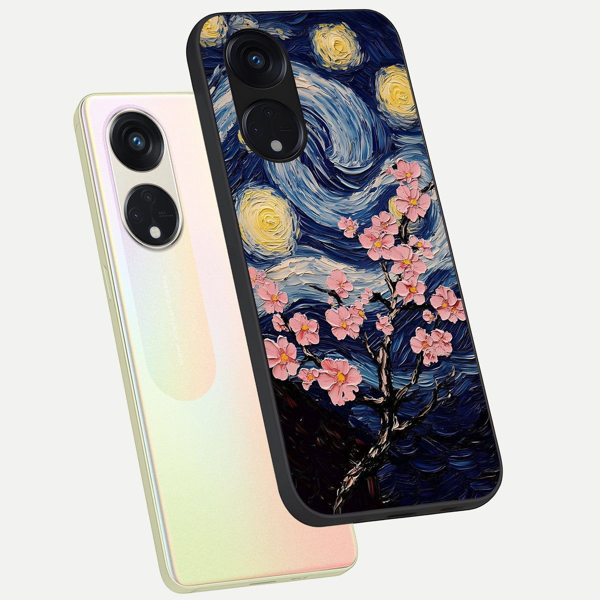  Van Gogh Scenery phone case For Oppo Reno 8T 5G showing premium glass back cover with detailed artwork