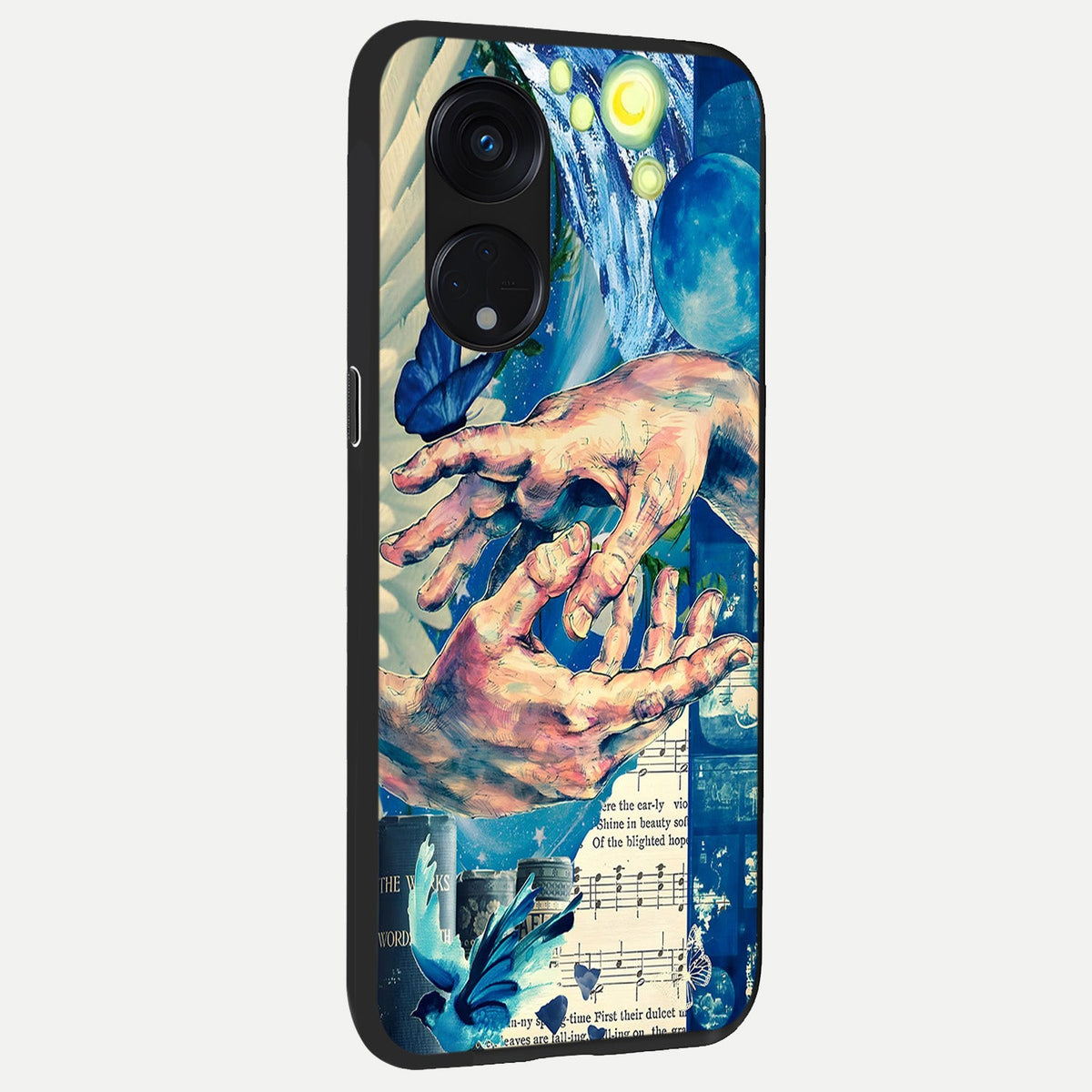  Aesthetic Divider back cover For Oppo Reno 8T 5G slim fit glass case with vibrant aesthetic design