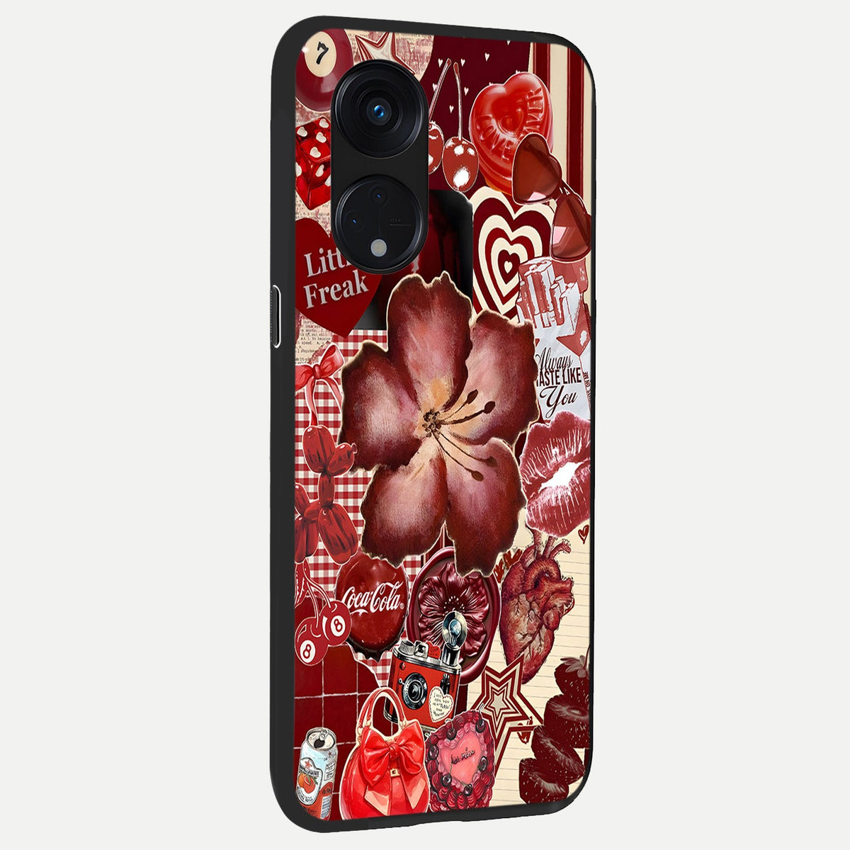  Aesthetic Little Freak back cover For Oppo Reno 8T 5G slim fit glass case with vibrant aesthetic design