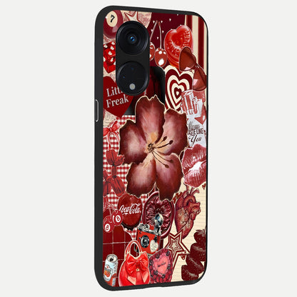  Aesthetic Little Freak back cover For Oppo Reno 8T 5G slim fit glass case with vibrant aesthetic design