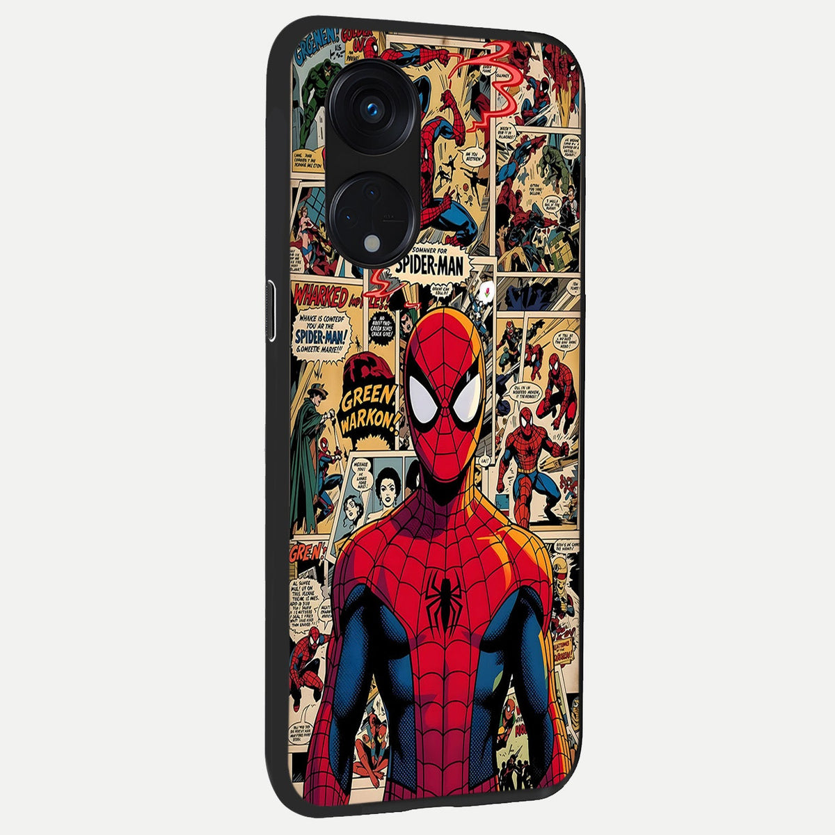  Aesthetic Spider back cover For Oppo Reno 8T 5G slim fit glass case with vibrant aesthetic design