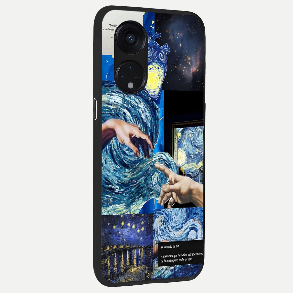  Aesthetic Vando Hands back cover For Oppo Reno 8T 5G slim fit glass case with vibrant aesthetic design