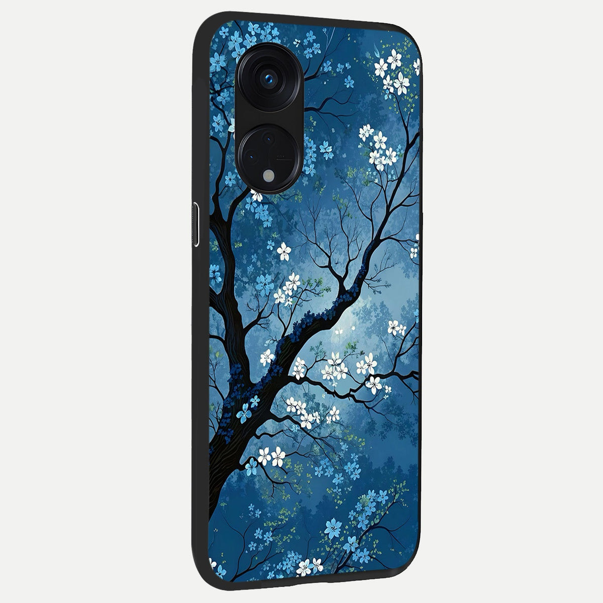  Blue Tree Serenity back cover For Oppo Reno 8T 5G slim fit glass case with vibrant aesthetic design