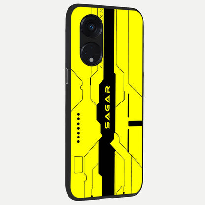  Circuit CYBERPUNK Custom Name back cover For Oppo Reno 8T 5G slim fit glass case with vibrant aesthetic design