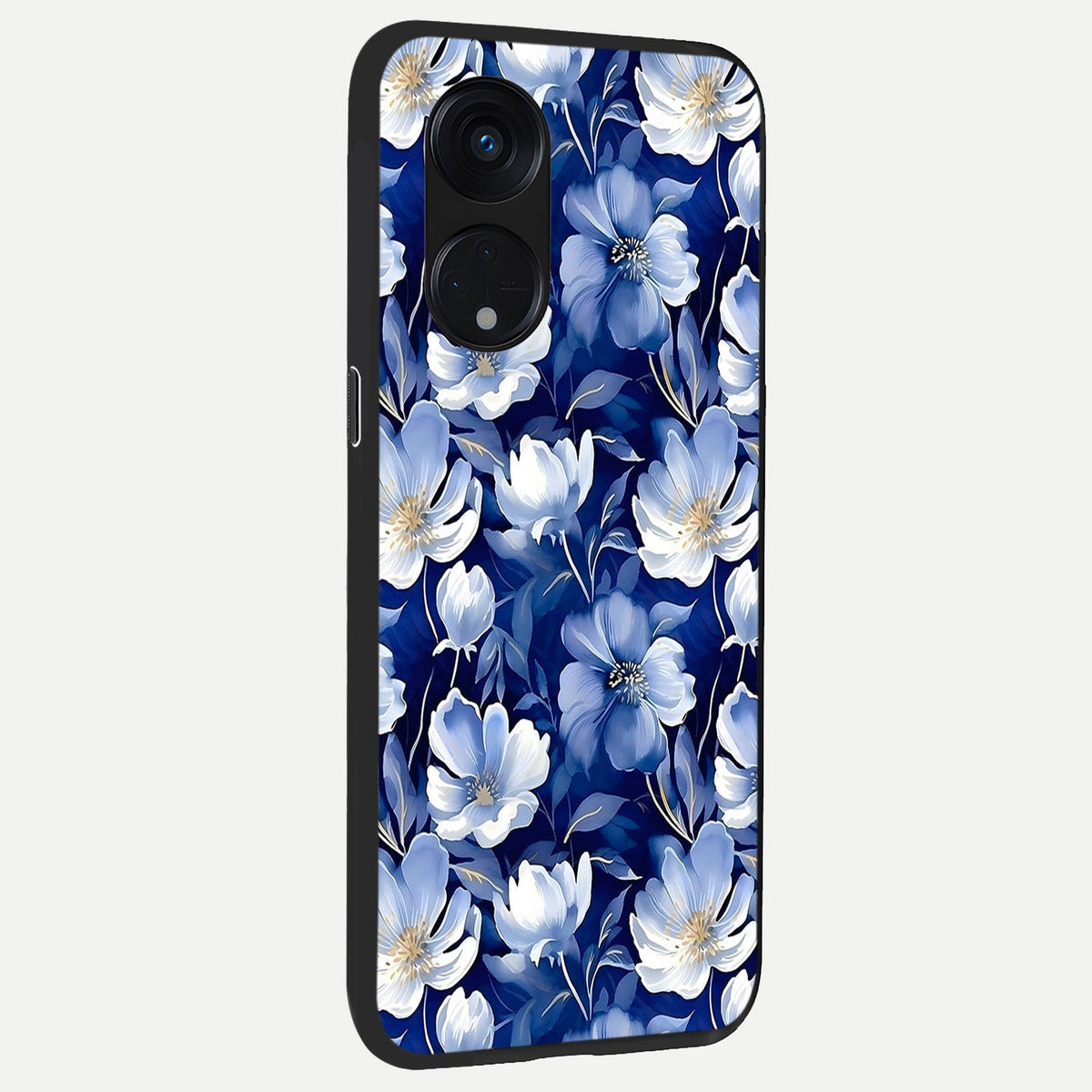  Cute Floral Patterns back cover For Oppo Reno 8T 5G slim fit glass case with vibrant aesthetic design