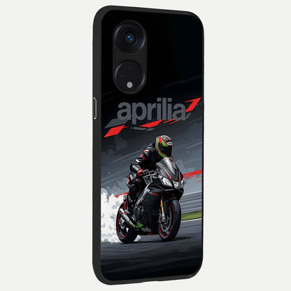  Dark Aprilla back cover For Oppo Reno 8T 5G slim fit glass case with vibrant aesthetic design