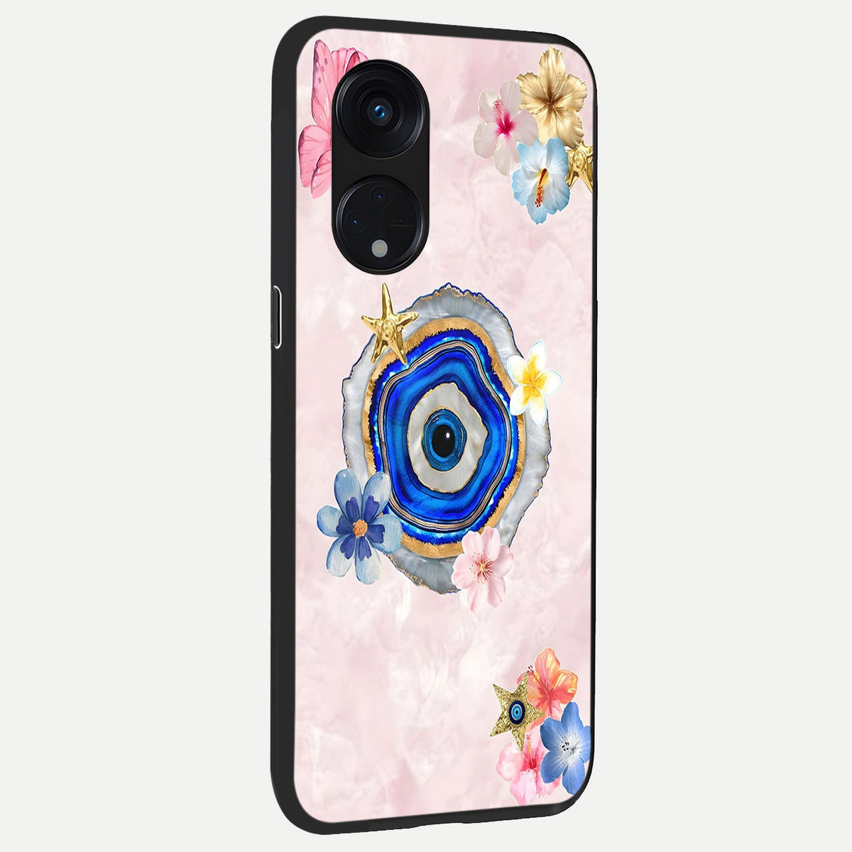 Divine Aura Bloom back cover For Oppo Reno 8T 5G slim fit glass case with vibrant aesthetic design