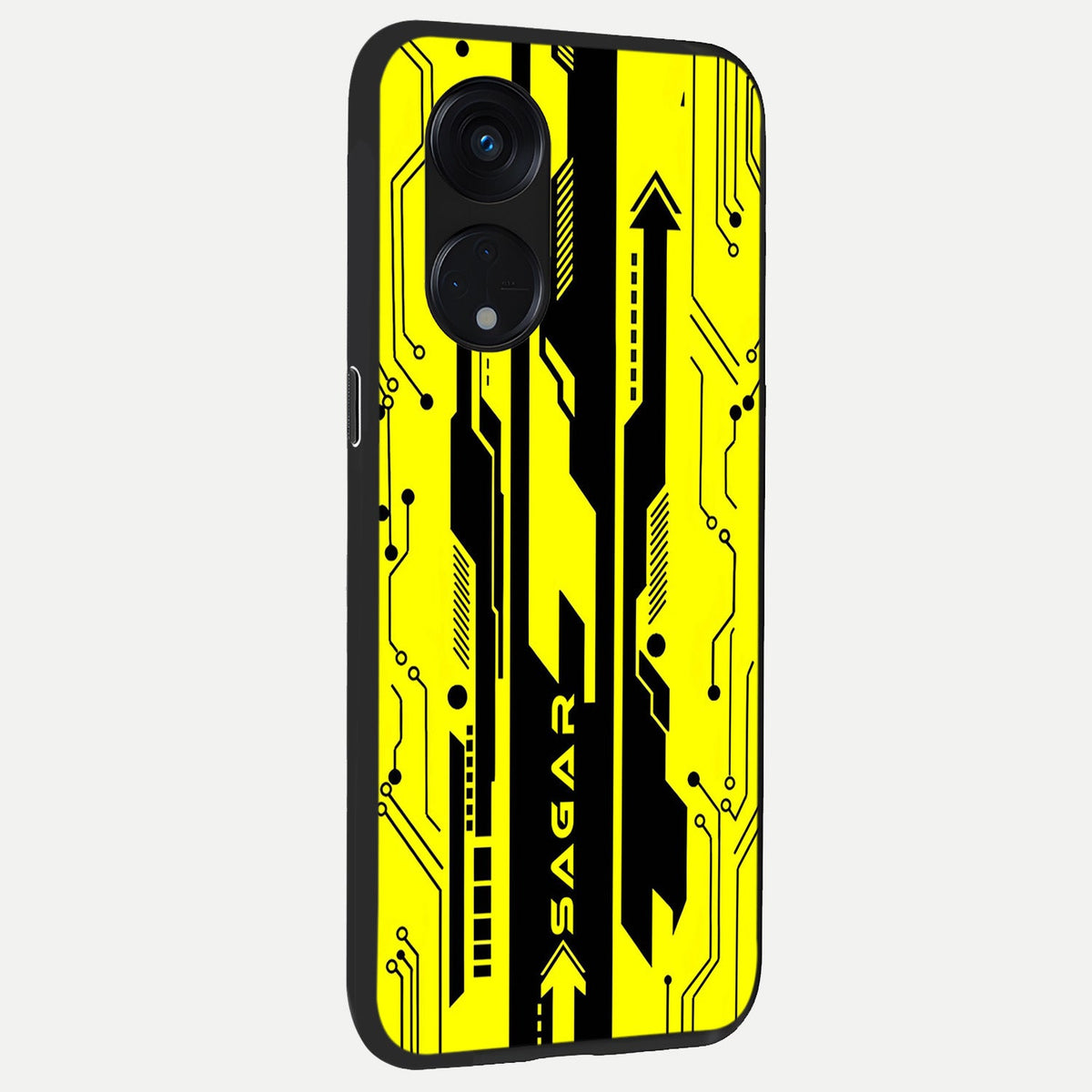  Electric Pulse CYBERPUNK Custom Name back cover For Oppo Reno 8T 5G slim fit glass case with vibrant aesthetic design