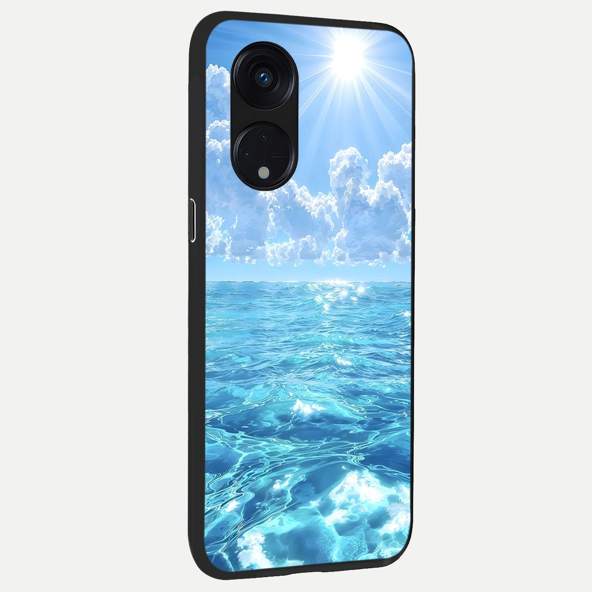  Endless Ocean Horizon back cover For Oppo Reno 8T 5G slim fit glass case with vibrant aesthetic design