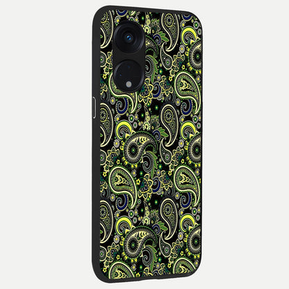  Green Lemon back cover For Oppo Reno 8T 5G slim fit glass case with vibrant aesthetic design