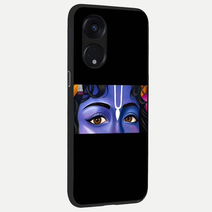  Krishna Eye back cover For Oppo Reno 8T 5G slim fit glass case with vibrant aesthetic design